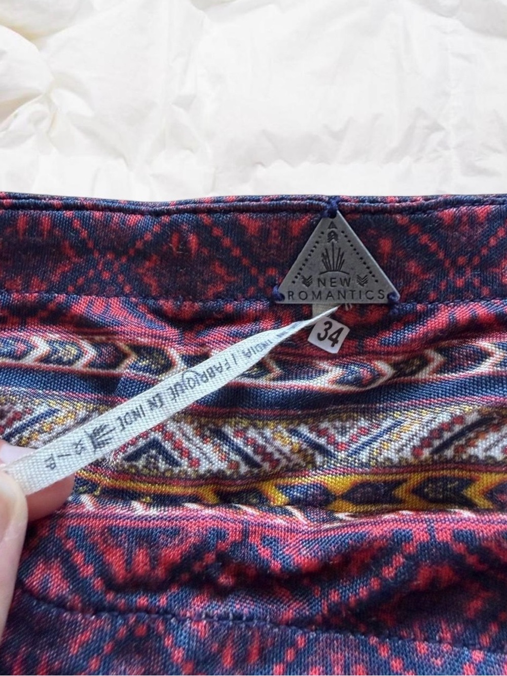 Free People Multicolored Geometric / Boho / Tribal  Wide-Leg Flared Pants XS - Picture 5 of 6